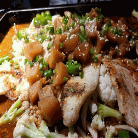林葱无骨烤鱼饭