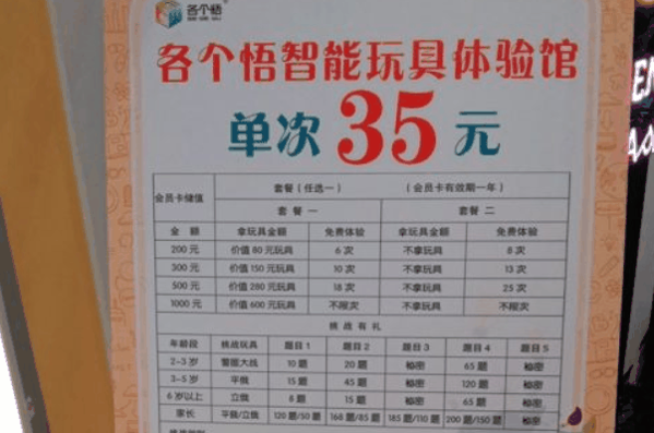 各个悟加盟店价目表