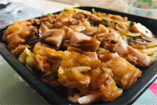 烤肉拌饭脆皮鸡饭