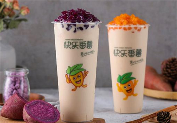 快乐番薯奶茶店产品 门店图片
