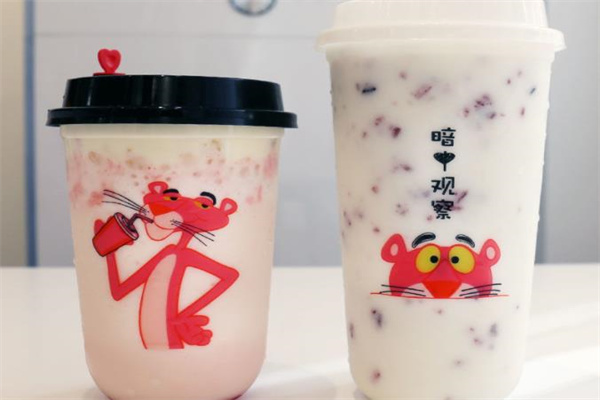 粉红豹奶茶产品 门店图片