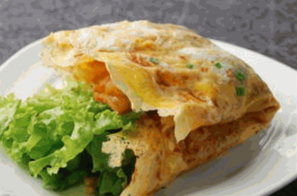 食香菜煎饼