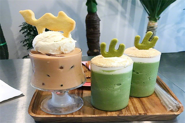 仙人掌奶茶产品 门店图片