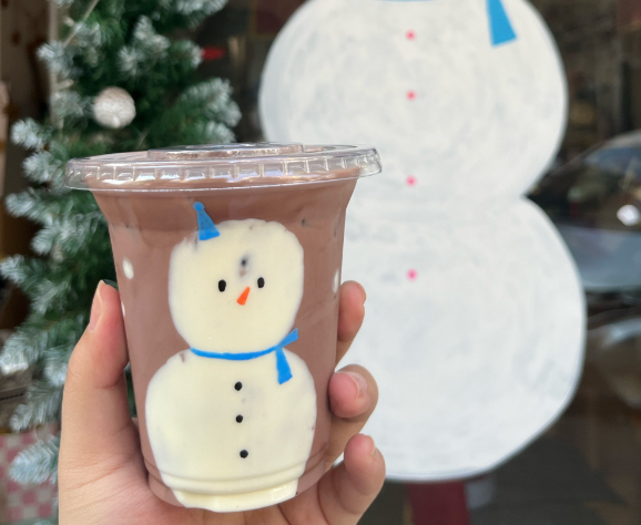 三只雪人奶茶